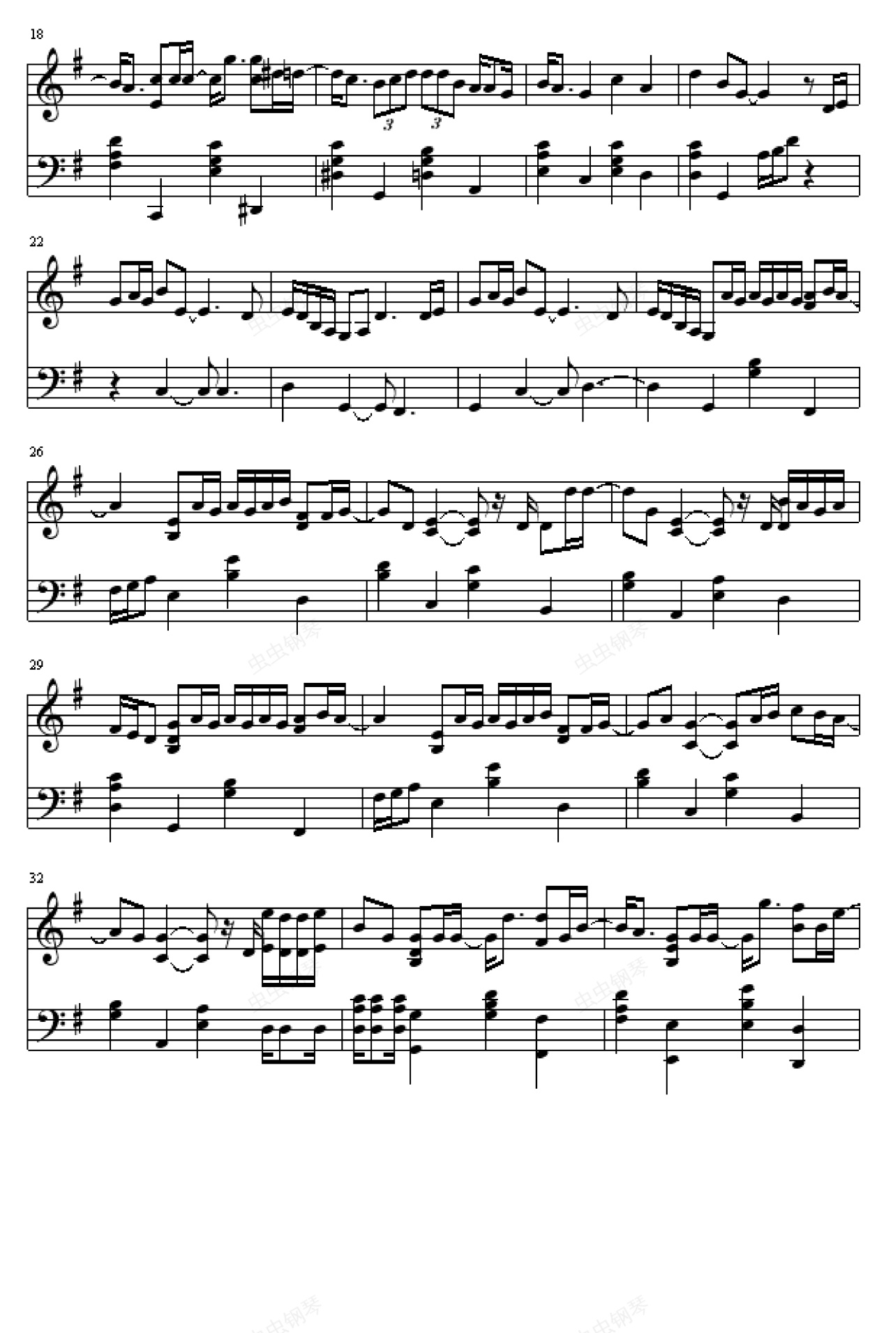 单车,单车钢琴谱,单车g调钢琴谱,单车钢琴谱大全,虫虫钢琴谱下载-www.