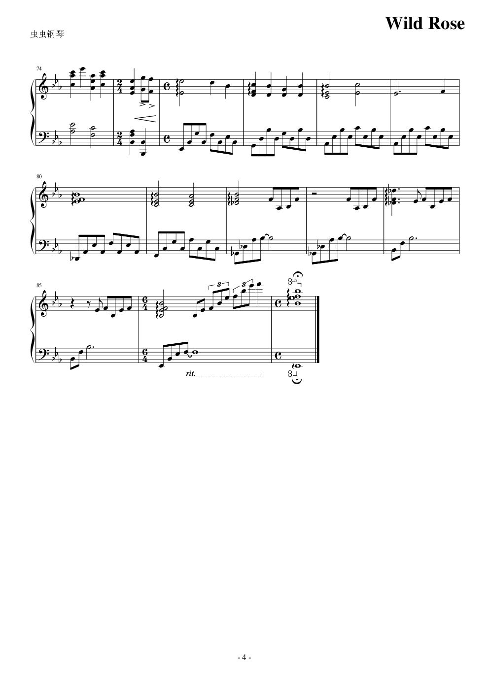 野玫瑰（原版钢琴演奏）