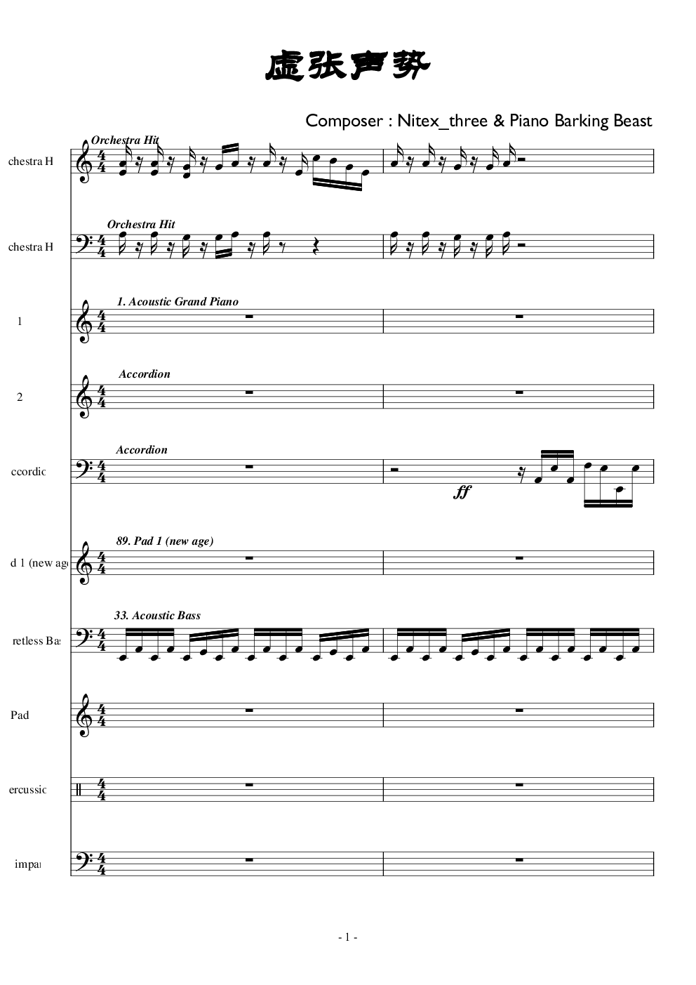 虚张声势吉他谱 - 虫虫吉他谱免费下载 - 虫虫吉他