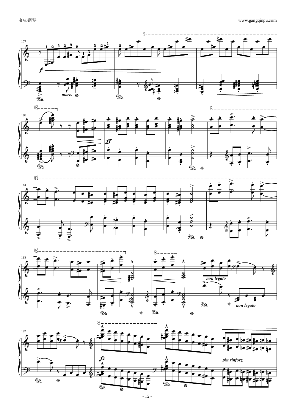 李斯特《匈牙利狂想曲15号》 拉科奇进行曲钢琴谱-powerpower-虫虫