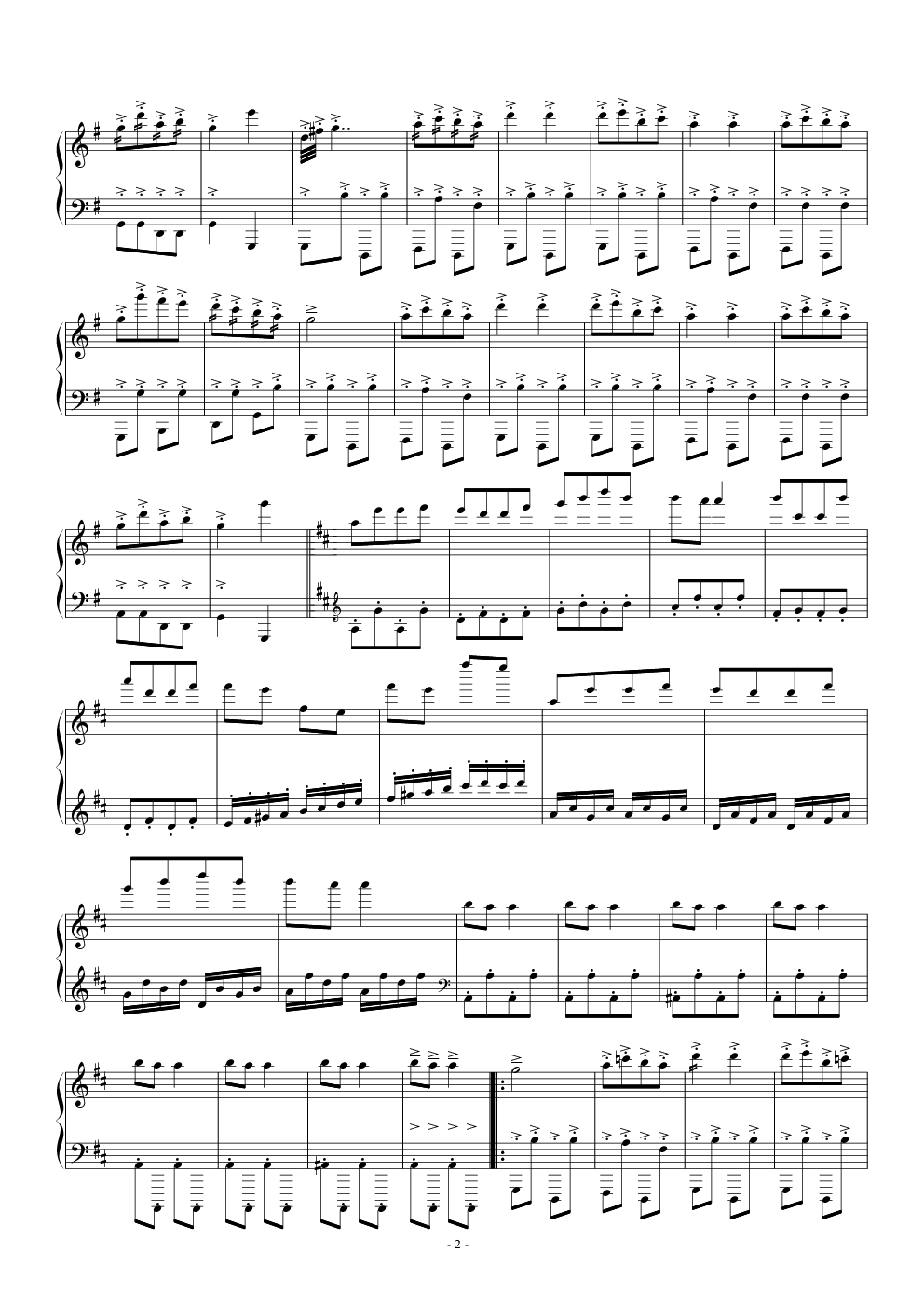 天堂与地狱序曲乐谱