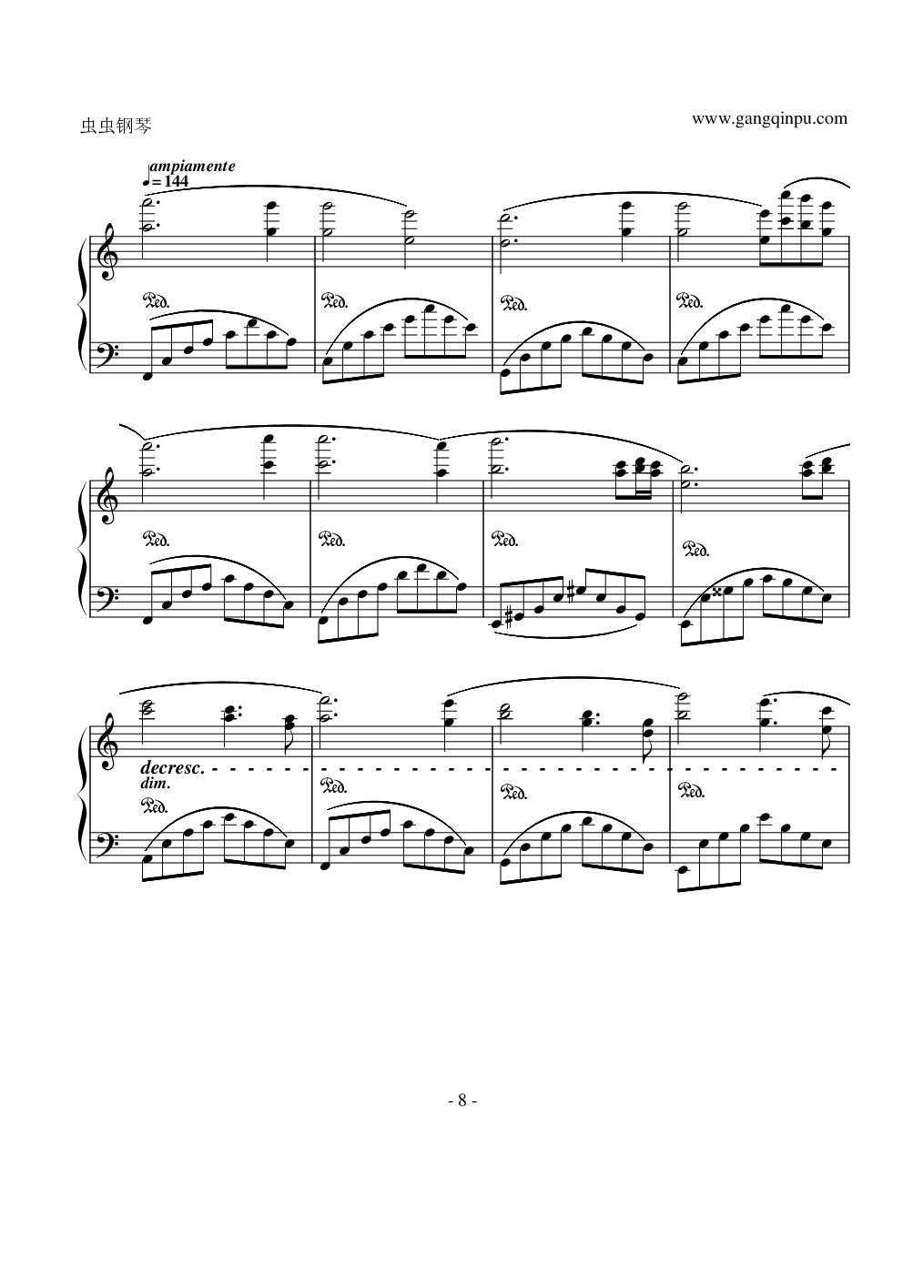 轩辕剑外传汉之云主题曲钢琴谱-royale011-虫虫乐谱