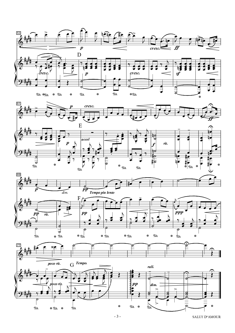 爱的礼赞-小提琴+钢琴
