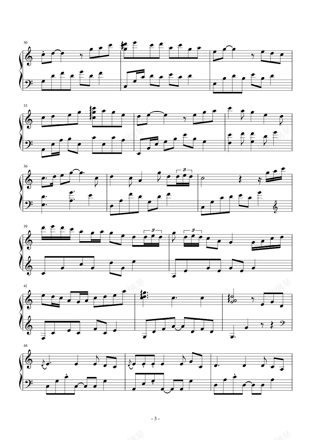 楚天舒(昼夜版),楚天舒(昼夜版)钢琴谱,楚天舒(昼夜版)c调钢琴谱,楚天