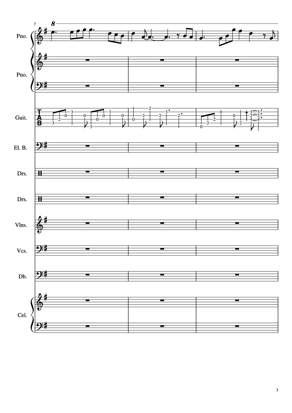 如果有来生-总谱-乐队谱