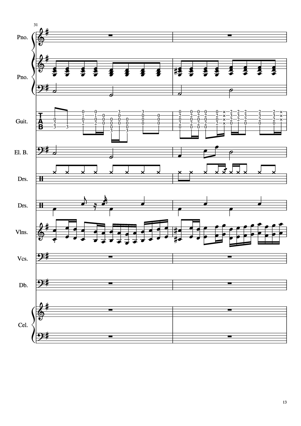 如果有来生-总谱-乐队谱