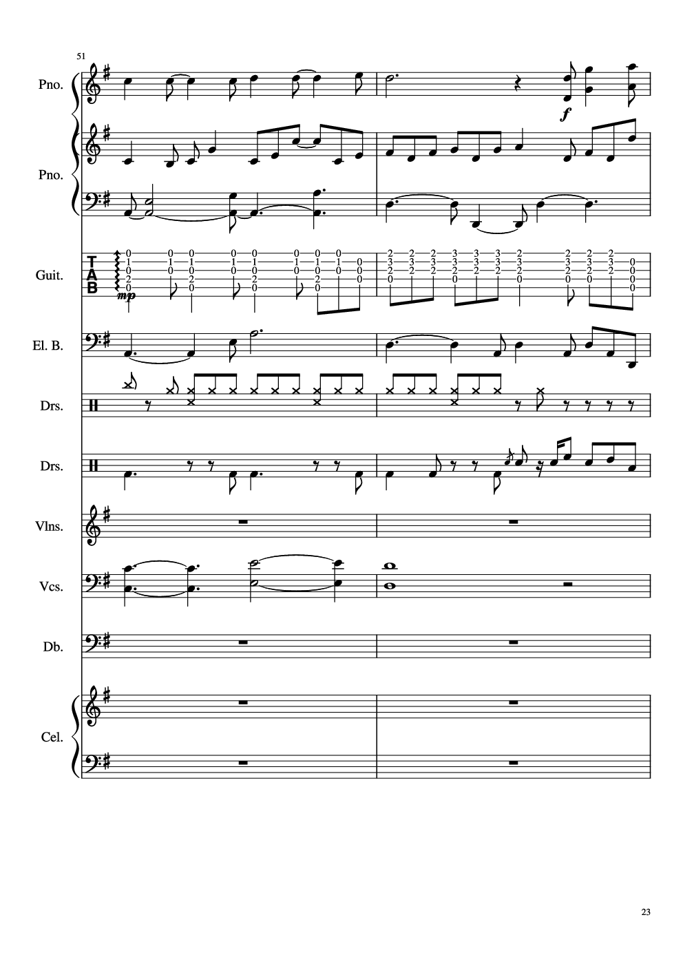 如果有来生-总谱-乐队谱