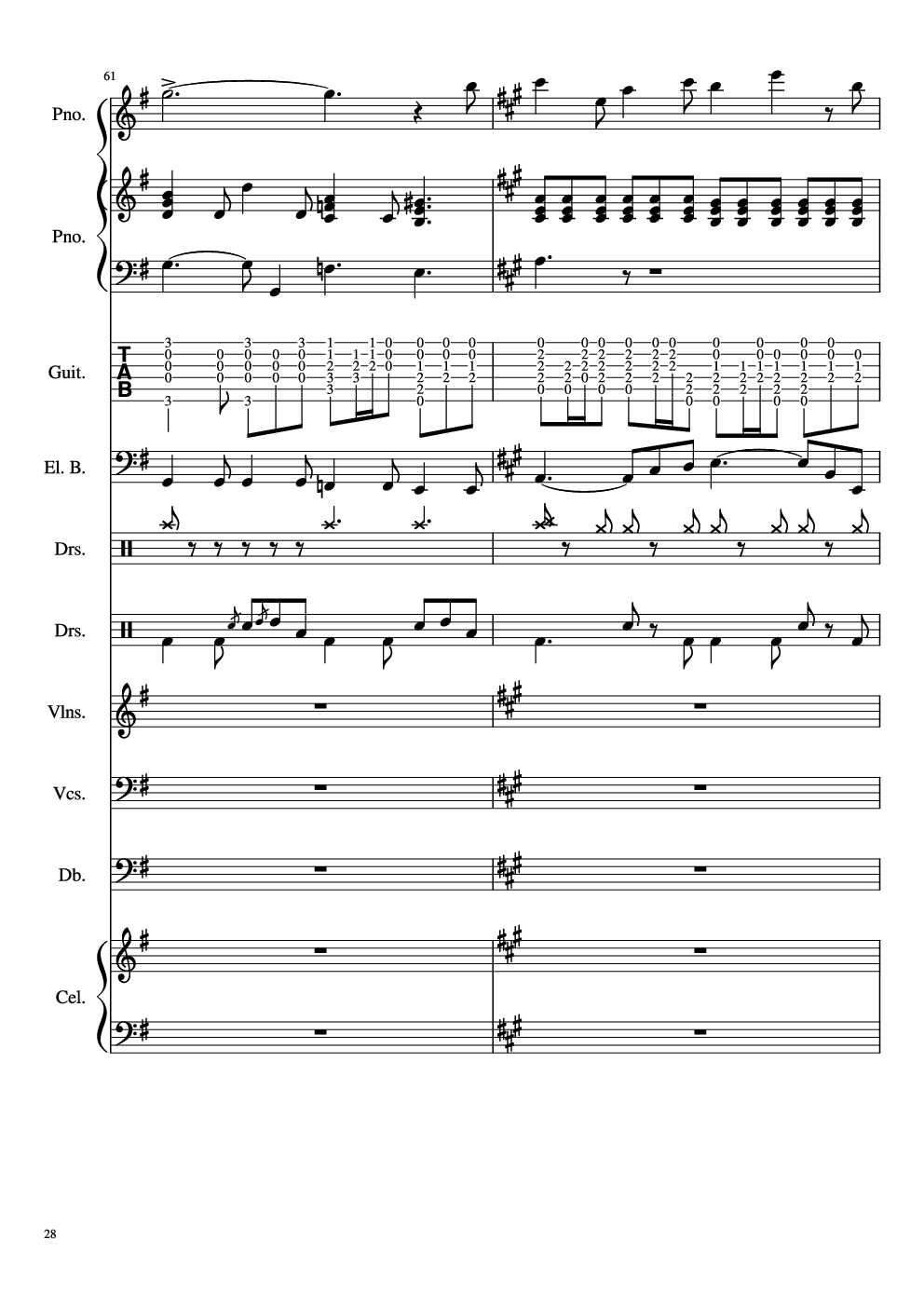 如果有来生-总谱-乐队谱