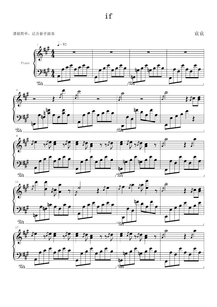 if (bread)钢琴谱_a调独奏谱_gates/david gates_钢琴独奏视频_原版
