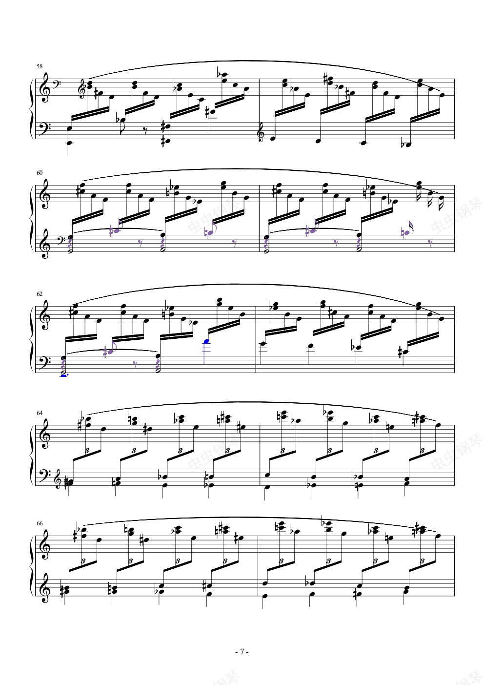 雨中花园-德彪西钢琴谱-一个球-虫虫钢琴