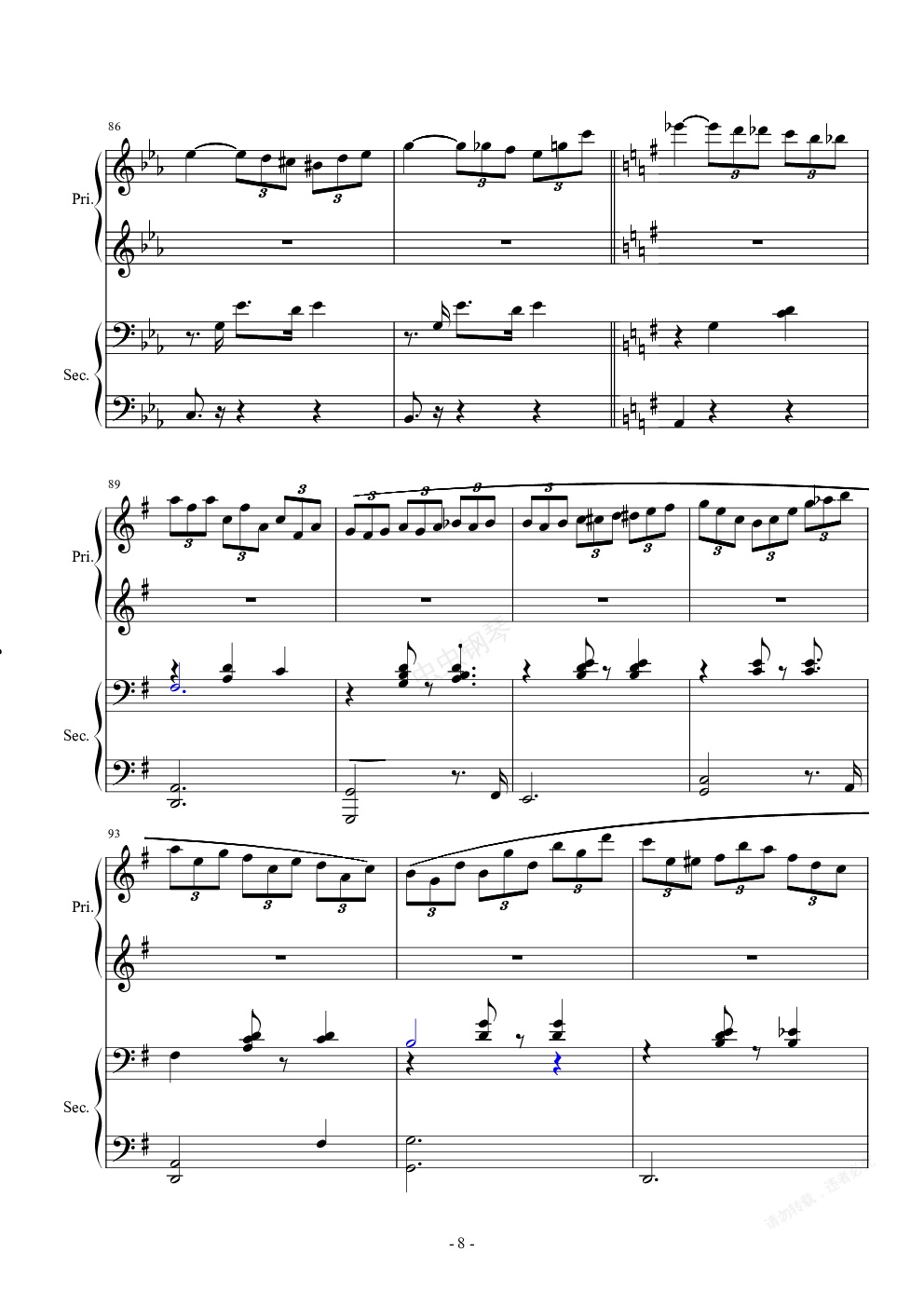 magic waltz piano duet,magic waltz piano duet钢琴谱,magic waltz