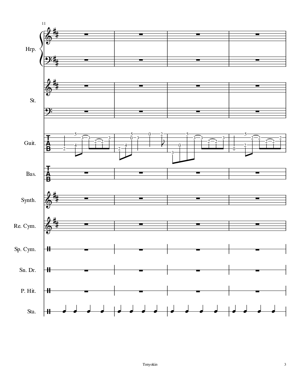 Take me hand［总谱］