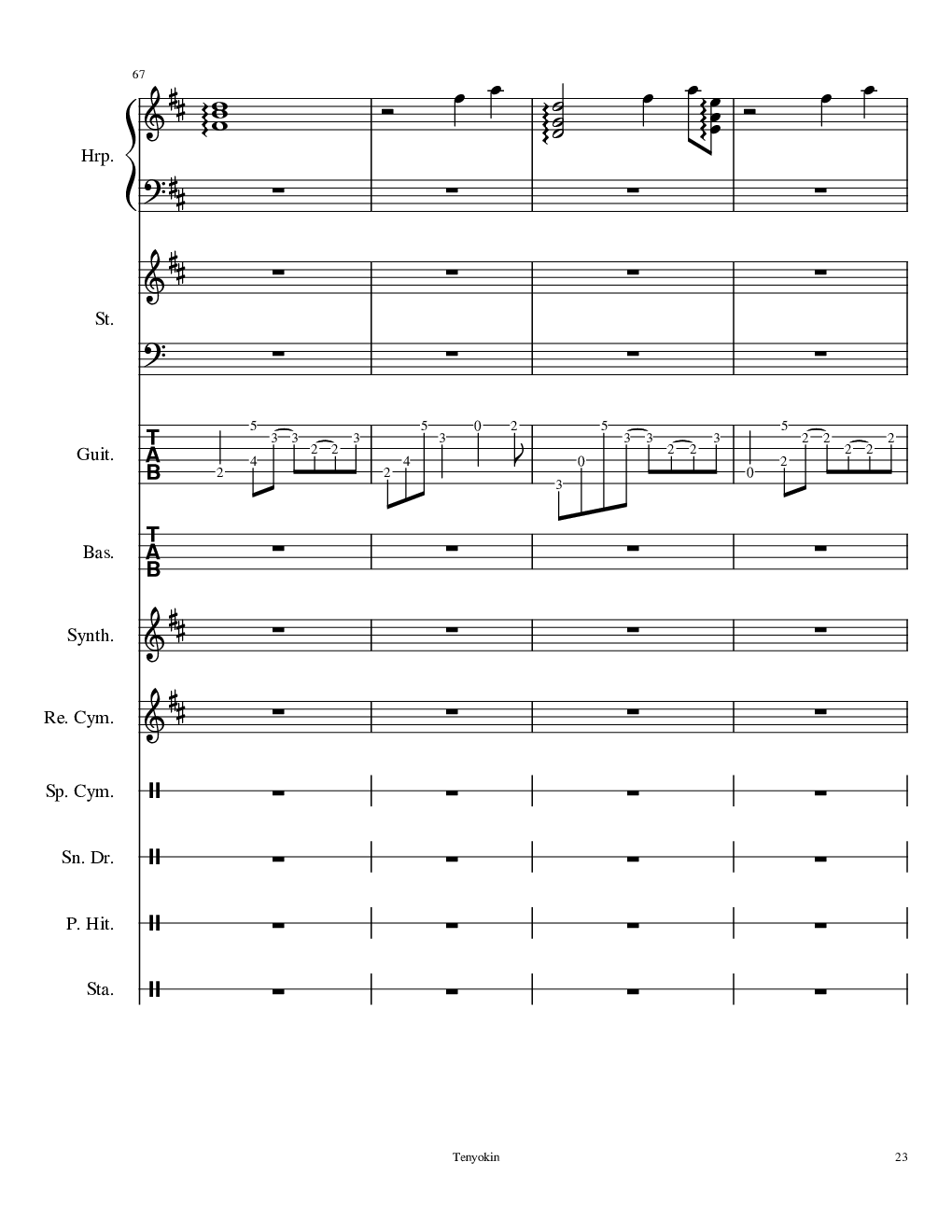 Take me hand［总谱］