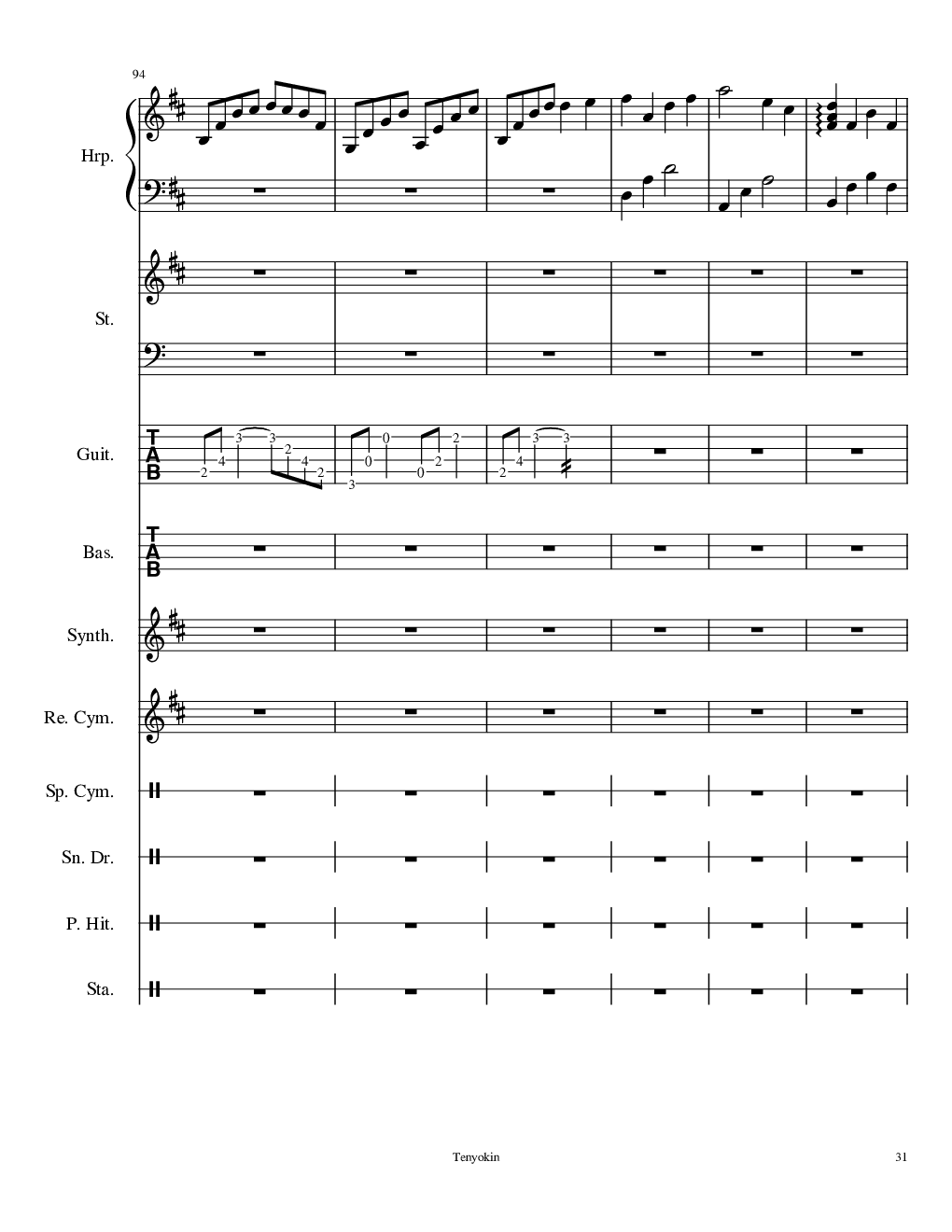 Take me hand［总谱］