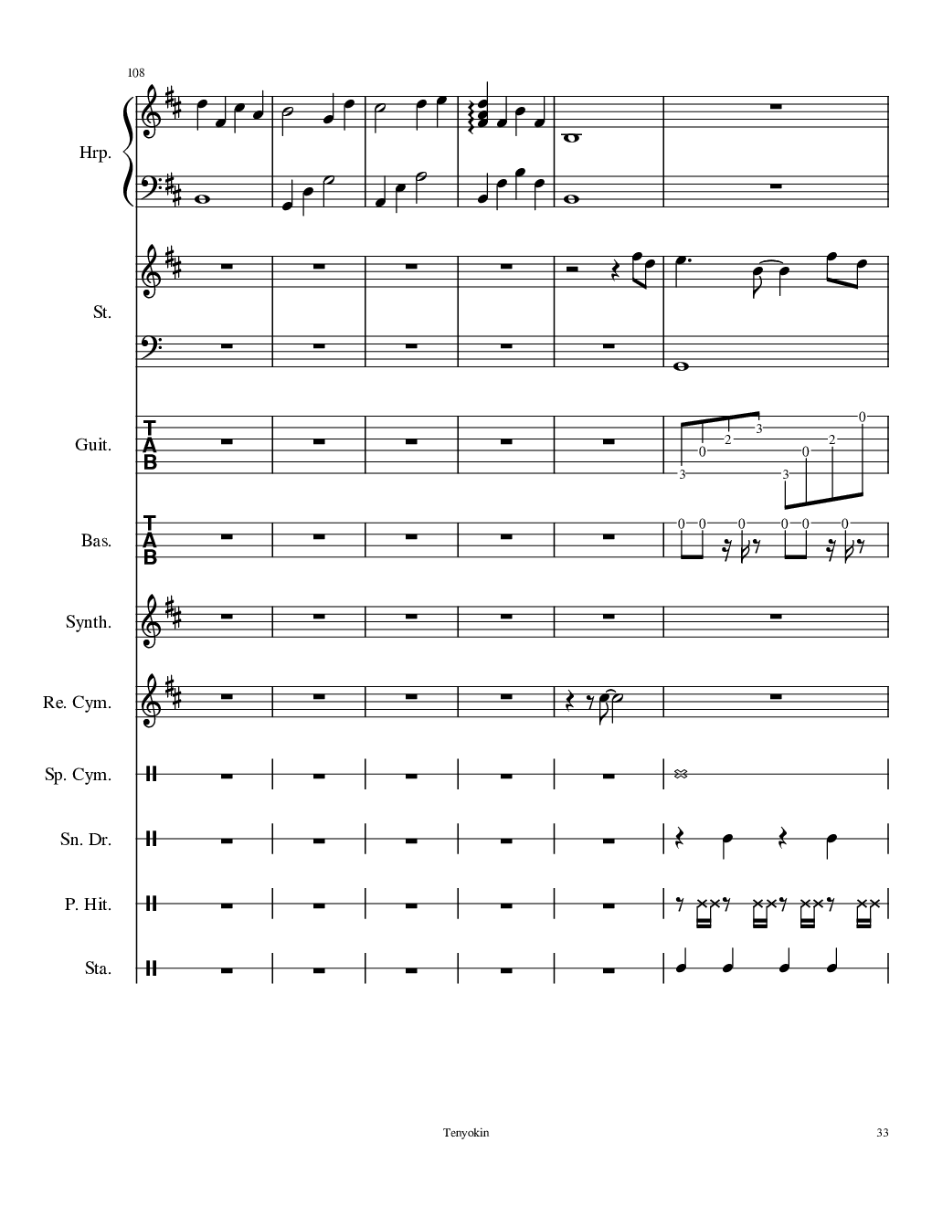 Take me hand［总谱］