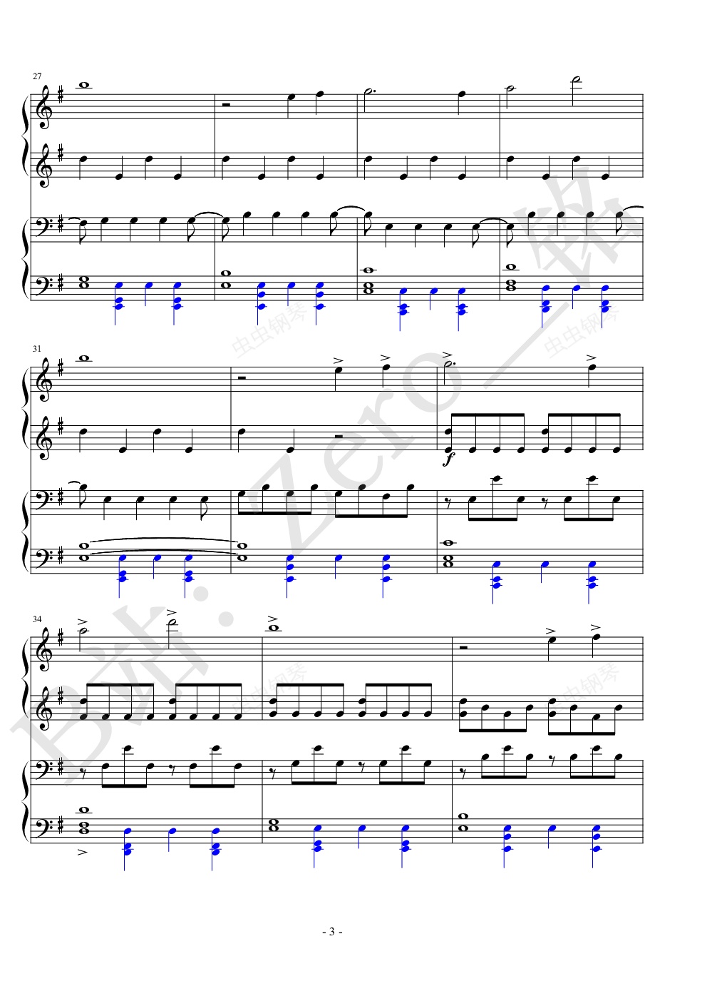 you - approaching nirvana(四手联弹)钢琴谱-zero铭-虫虫钢琴