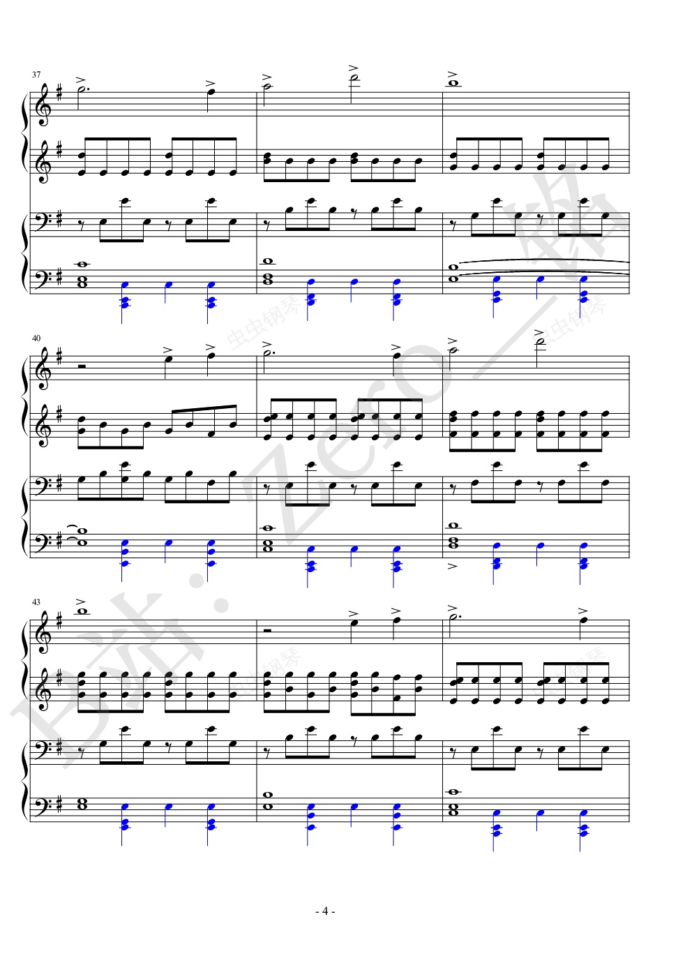 you - approaching nirvana(四手联弹)钢琴谱-zero铭-虫虫钢琴