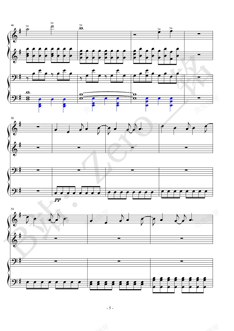 you - approaching nirvana(四手联弹)钢琴谱-zero铭-虫虫钢琴