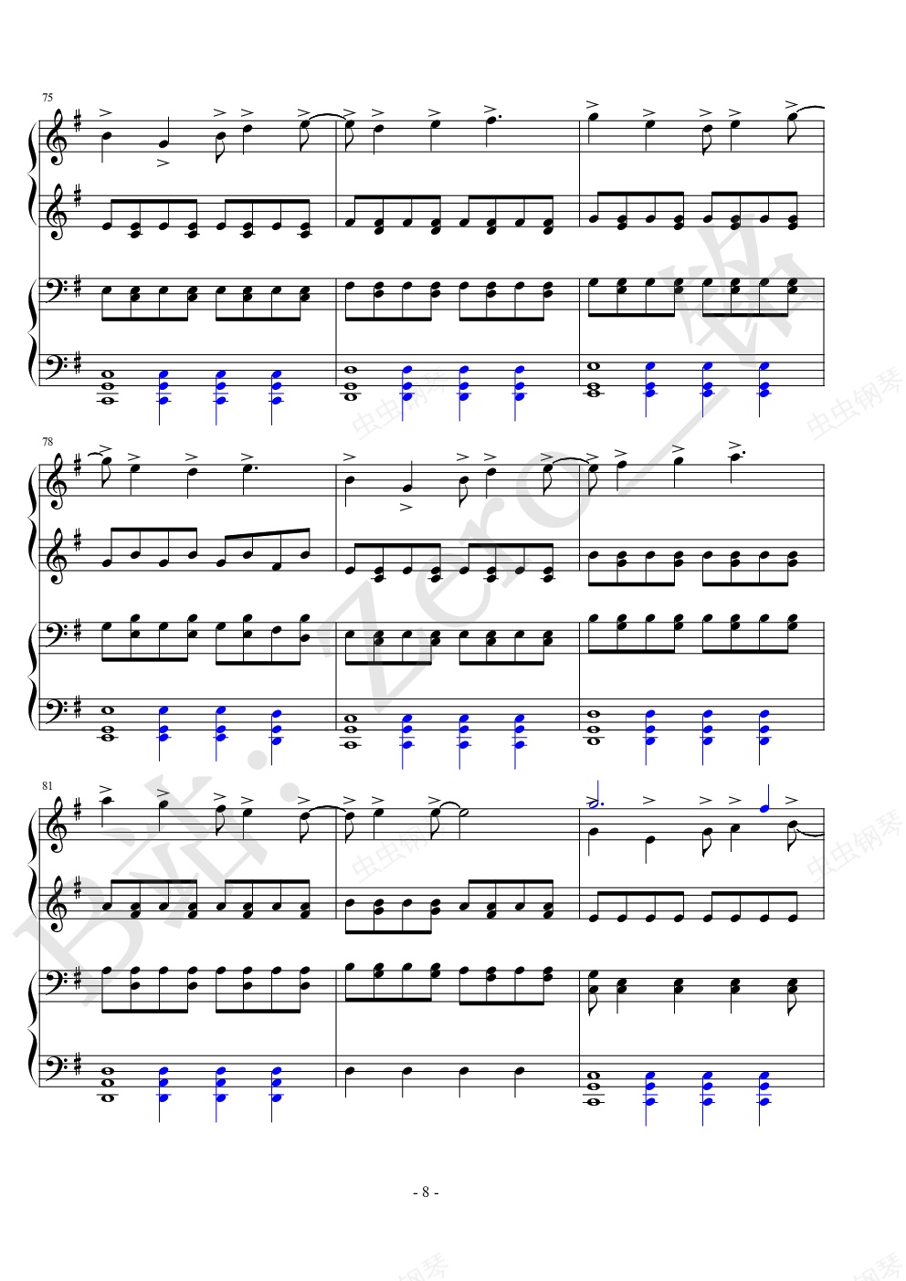 you - approaching nirvana(四手联弹)钢琴谱-zero铭-虫虫钢琴