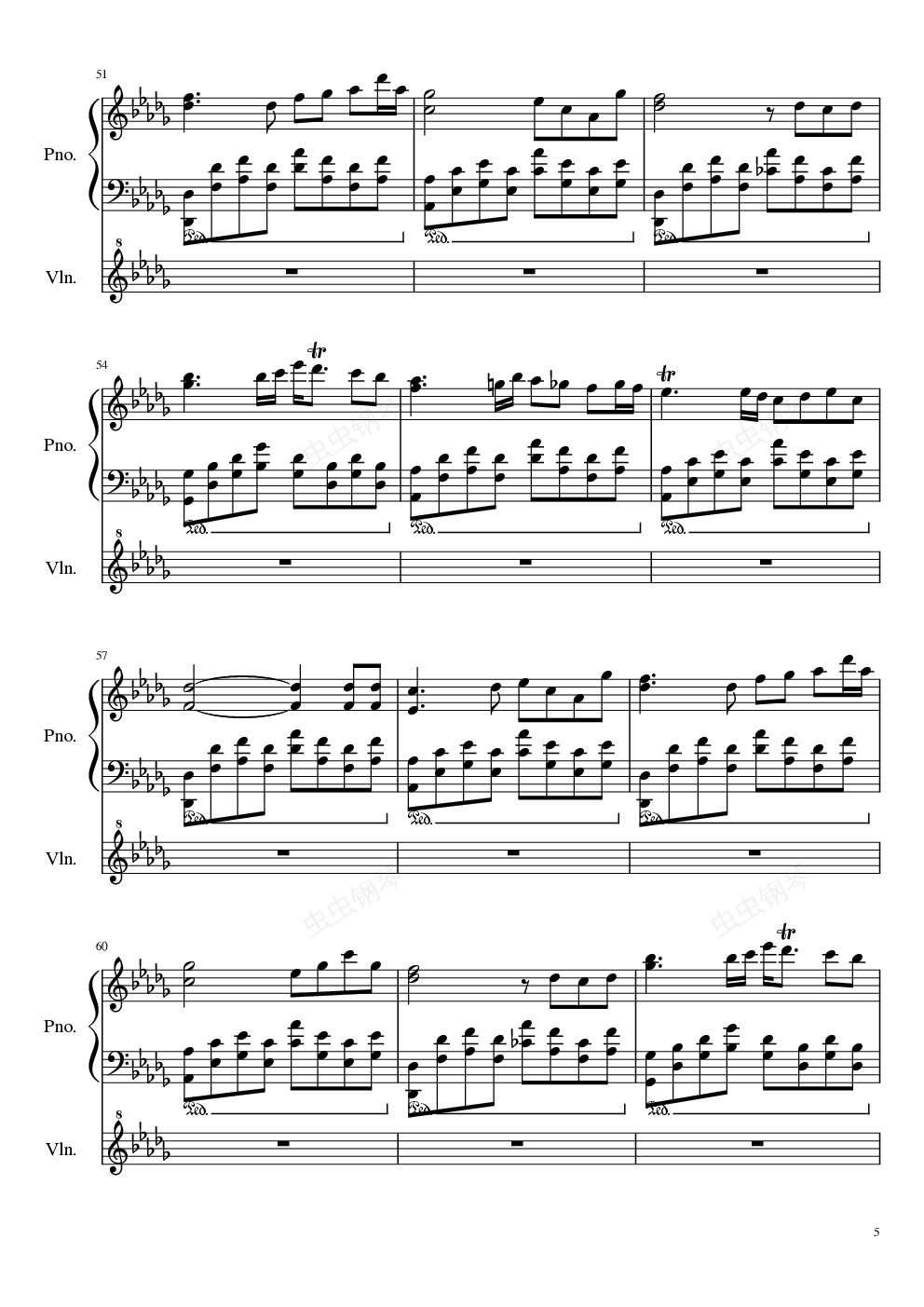 1-3 (依依不舍)钢琴谱-sunnyak47-虫虫钢琴