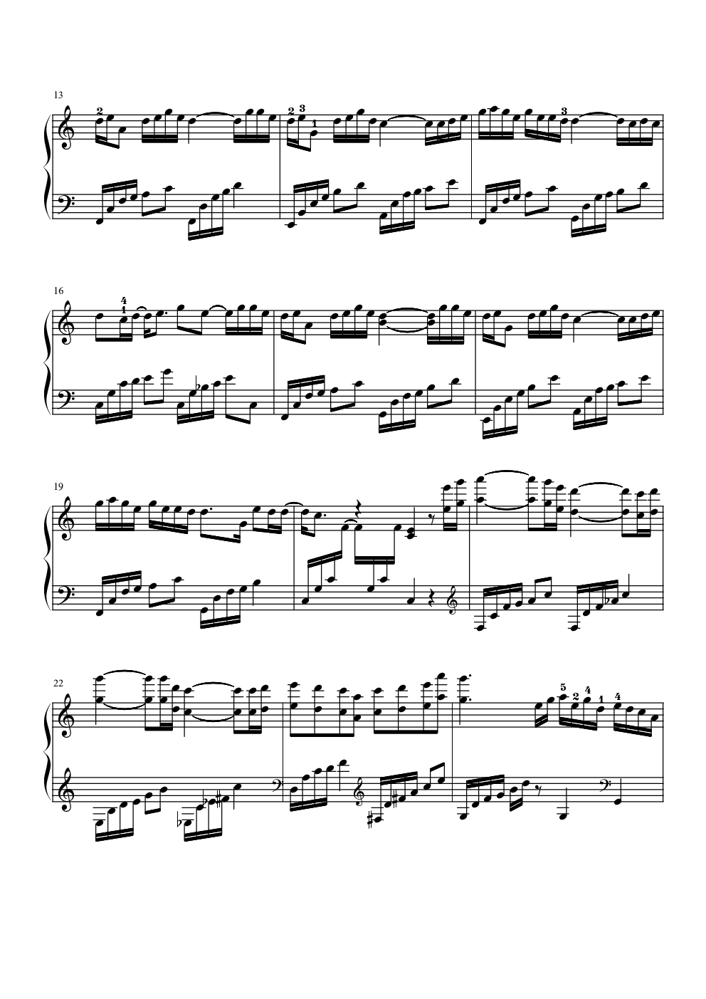 青花瓷(精致简化实用版)有指法钢琴谱-c调-虫虫乐谱