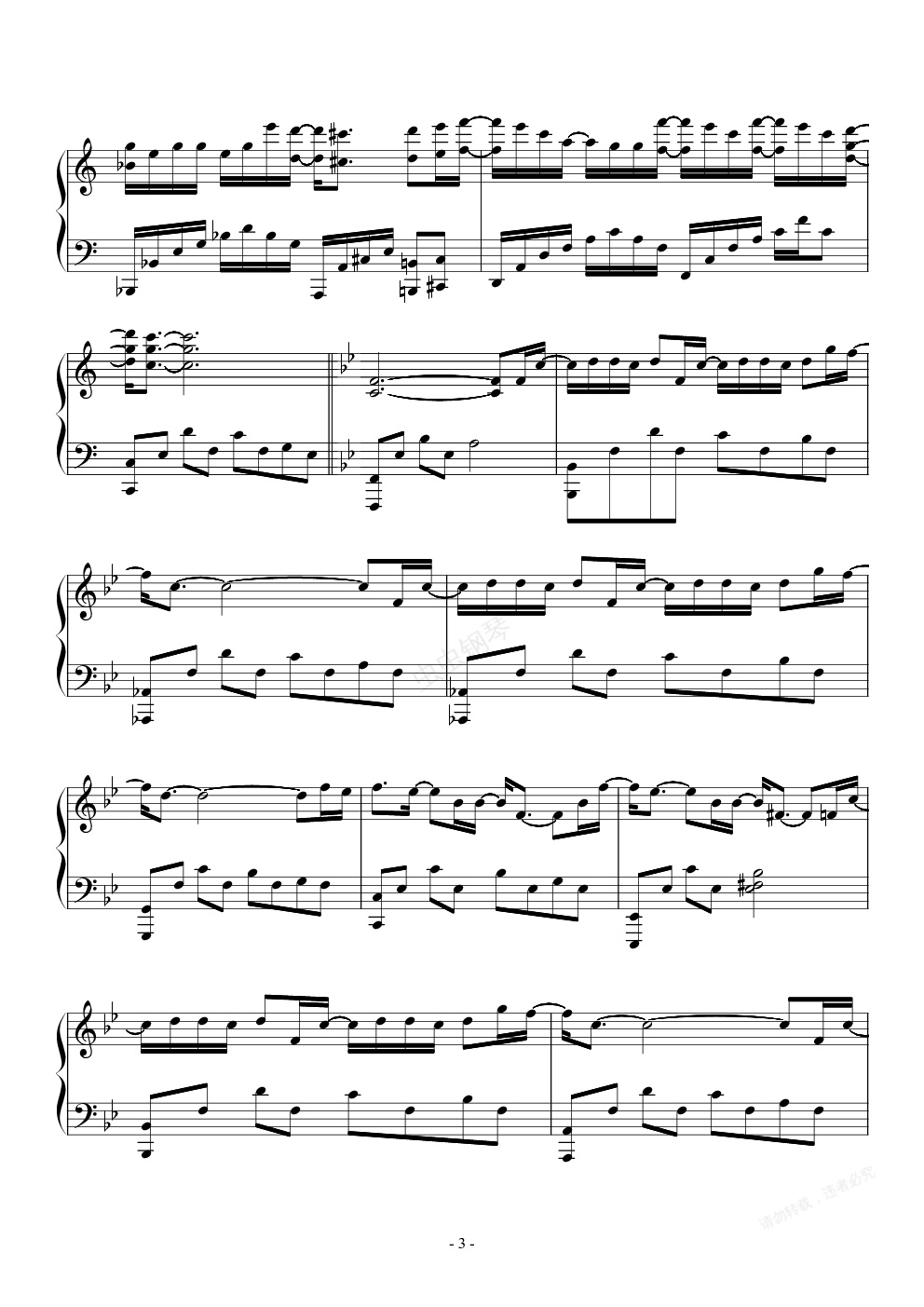 木偶人 原声独奏,木偶人 原声独奏钢琴谱,木偶人 原声独奏bb调钢琴谱