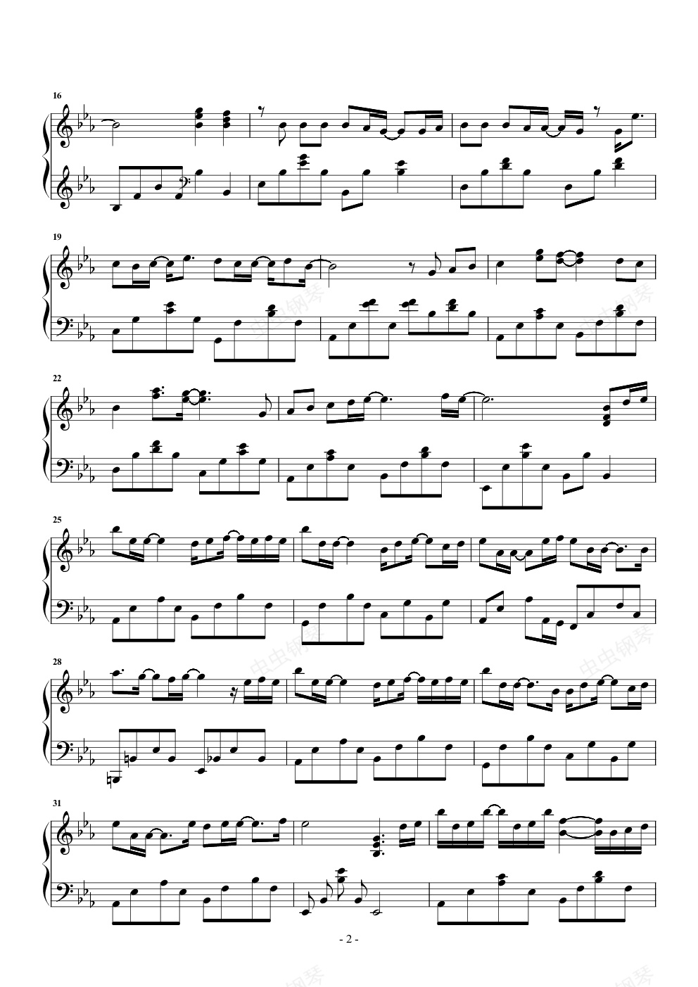 疑心病 原声独奏,疑心病 原声独奏钢琴谱,疑心病 原声独奏eb调钢琴谱