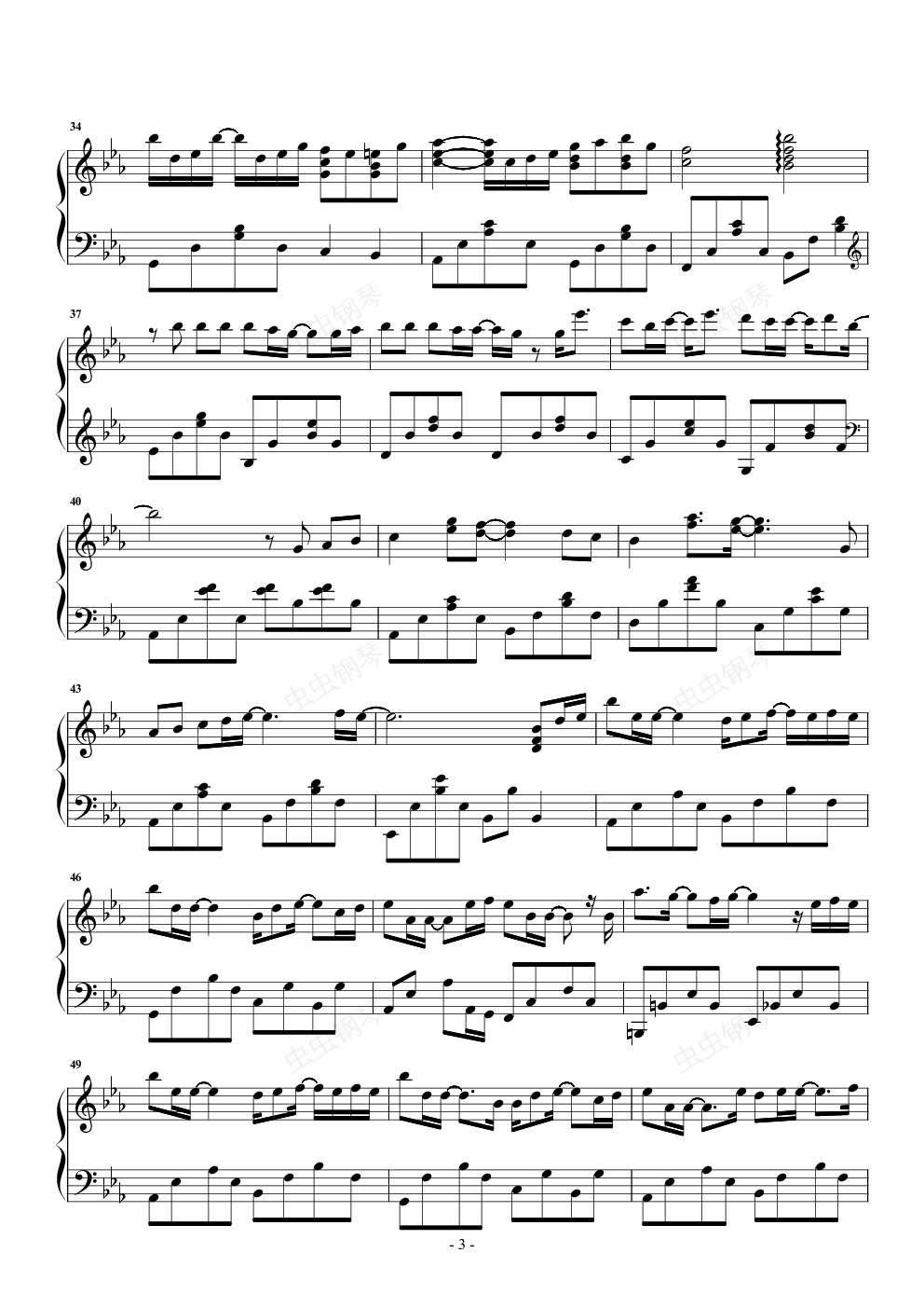 疑心病 原声独奏,疑心病 原声独奏钢琴谱,疑心病 原声独奏eb调钢琴谱