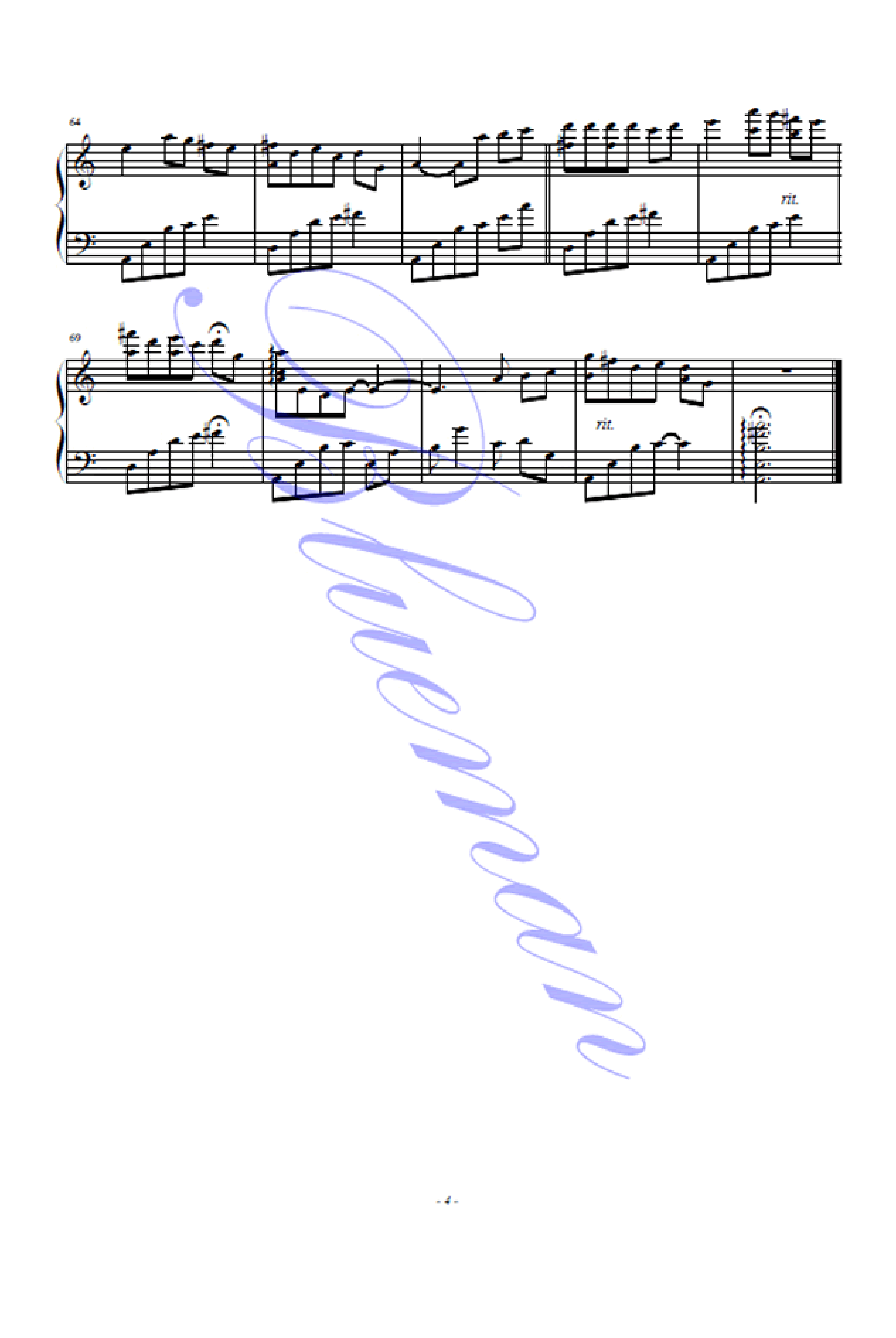 滚滚红尘钢琴谱-c调-虫虫乐谱