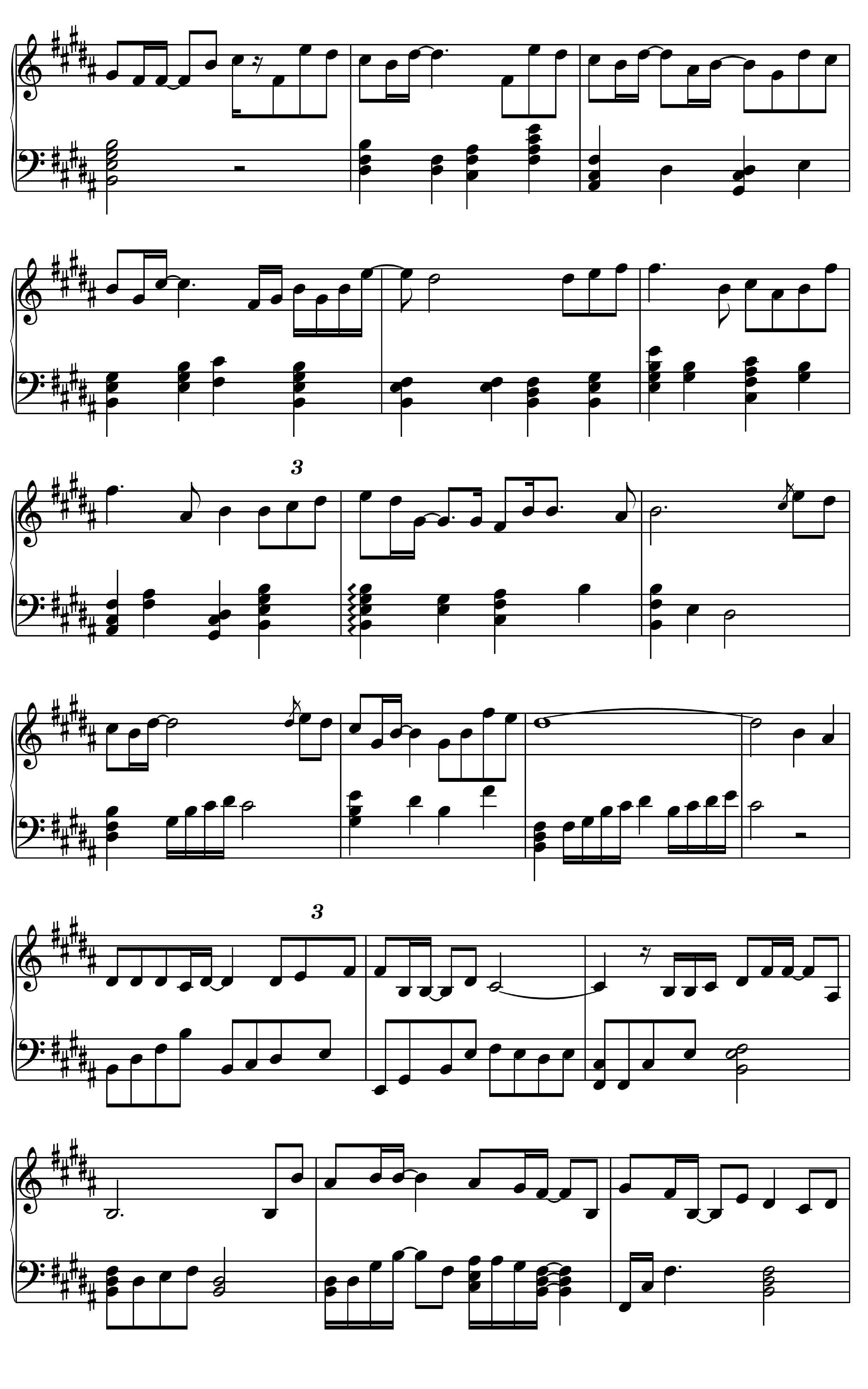 摩天轮的思念-超少年密码插曲五线谱预览5-钢琴谱文件（五线谱、双手简谱、数字谱、Midi、PDF）免费下载