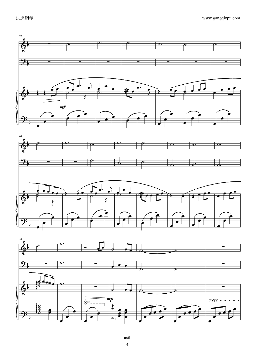 always with me（大小提琴钢琴合奏谱）