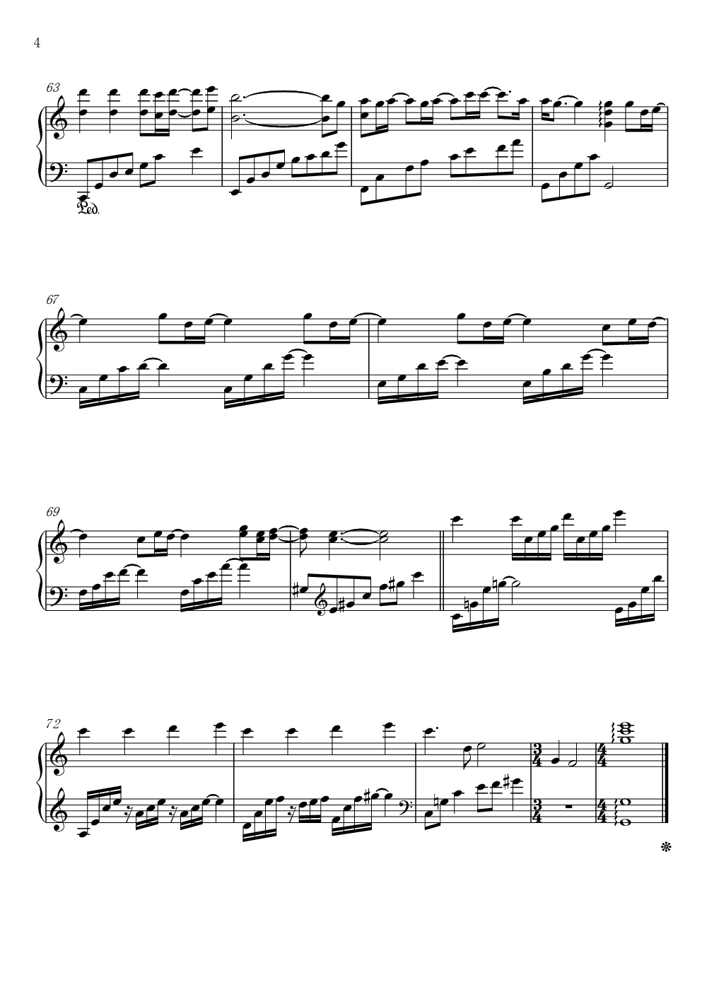 岁月 华丽独奏钢琴谱-c调-虫虫乐谱