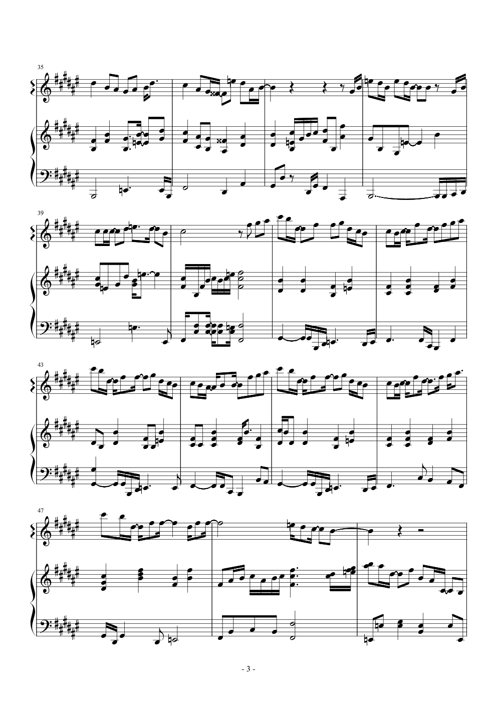 追光者(四手联弹),追光者(四手联弹)钢琴谱,追光者(四手联弹)f#/gb