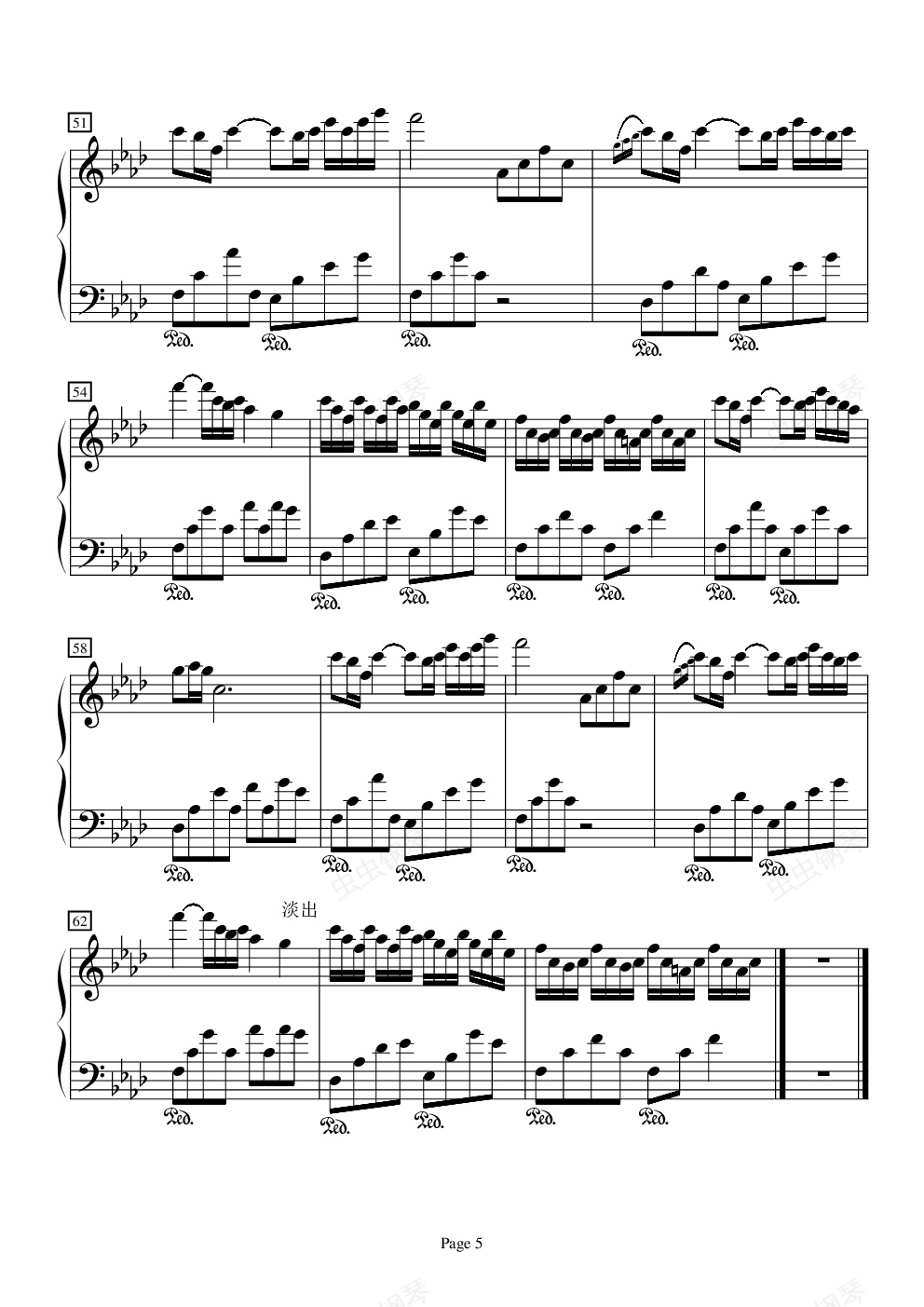 繁华的寂静,繁华的寂静钢琴谱,繁华的寂静eb调钢琴谱,繁华的寂静钢琴