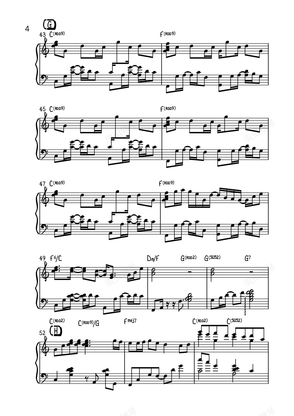 your reality钢琴谱-c调-虫虫钢琴