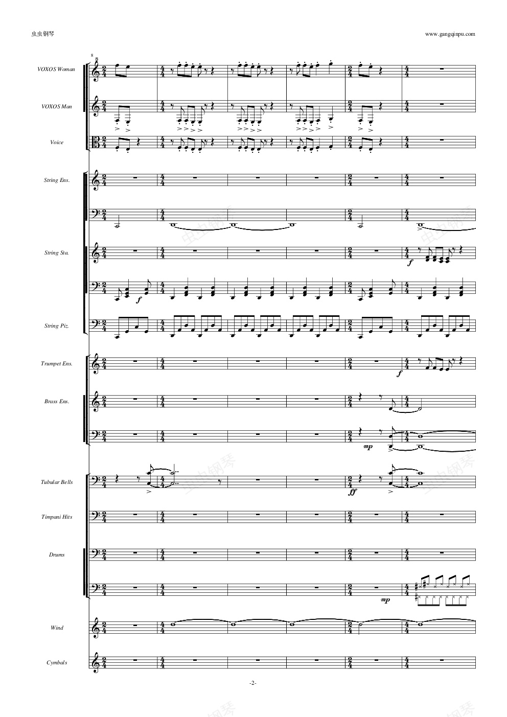 mass - 震撼唱诗班总谱,the mass - 震撼唱诗班总谱钢琴谱,the mass