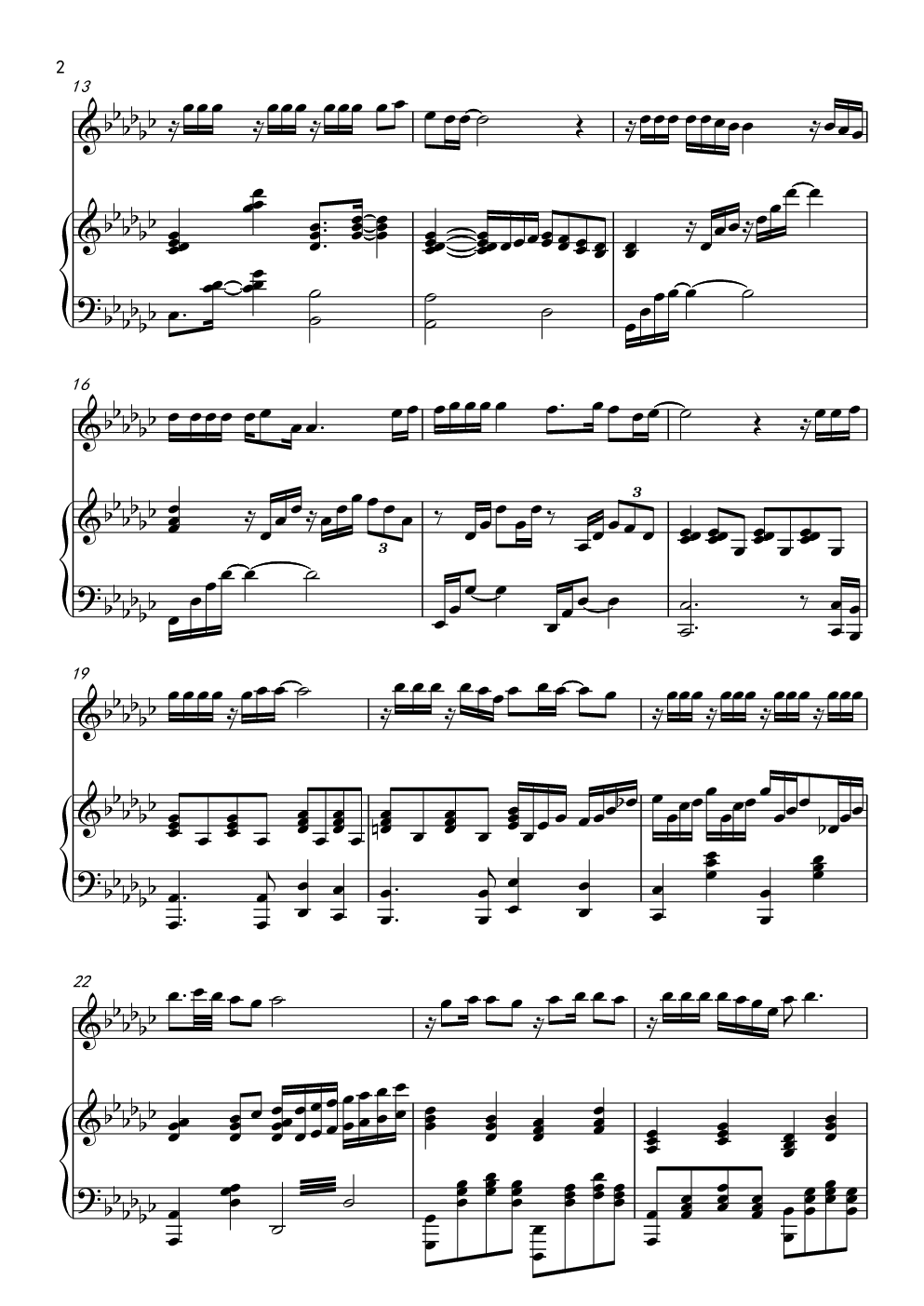 炫耀-陈洁仪 钢琴伴奏谱