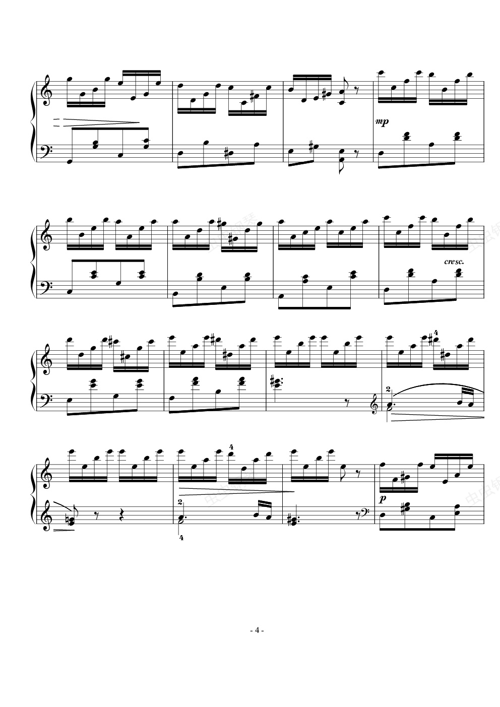 西贝柳斯《练习曲》,西贝柳斯《练习曲》钢琴谱,西贝柳斯《练习曲》c