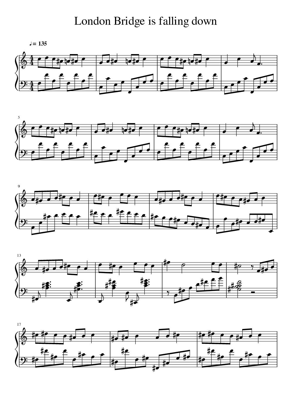 【钢琴块2】 伦敦铁桥垮下来,【钢琴块2】 伦敦铁桥垮下来钢琴谱