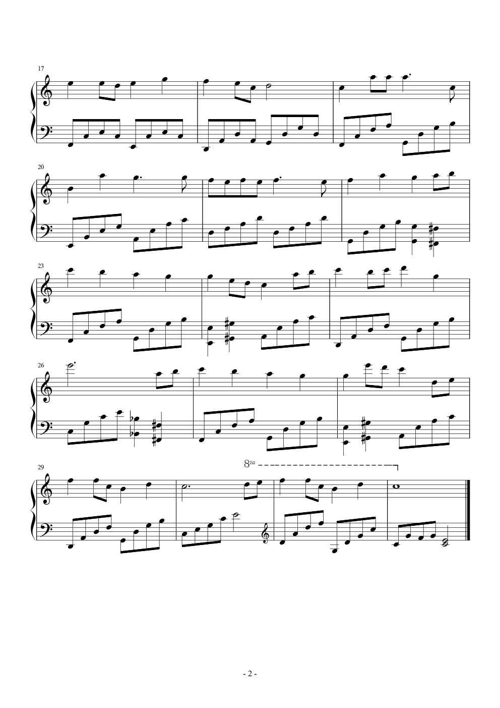 爱一点钢琴谱-c调-虫虫乐谱