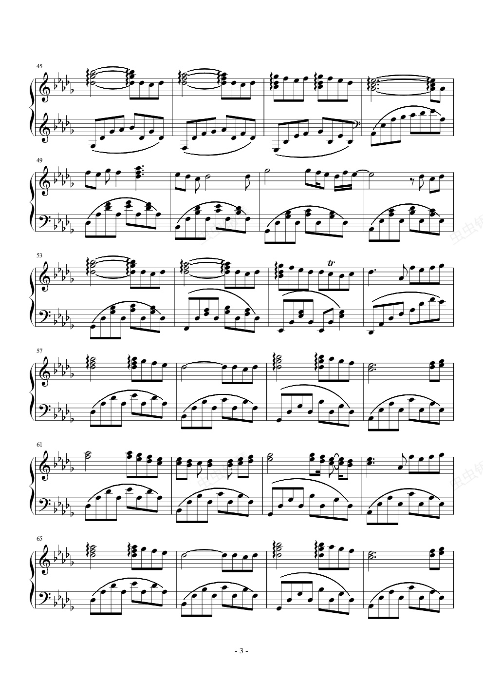 晚风习习钢琴谱-中大的炮灰-虫虫钢琴