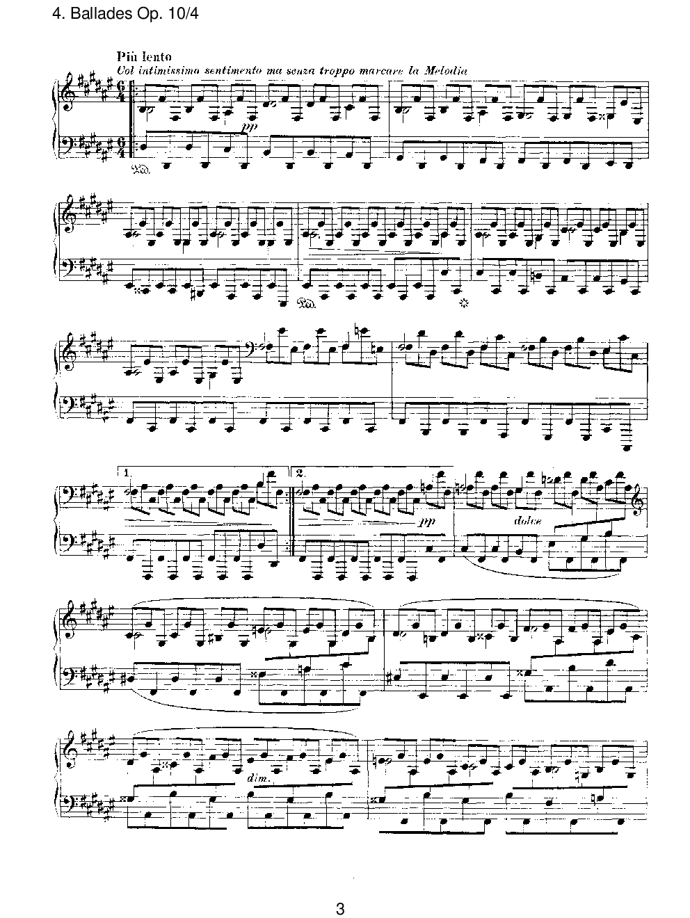 勃拉姆斯 《叙事曲》 Op.10  No.4