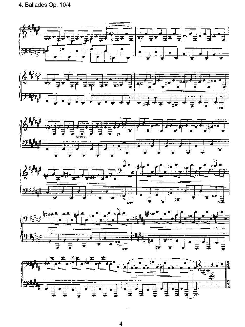 勃拉姆斯 《叙事曲》 Op.10  No.4