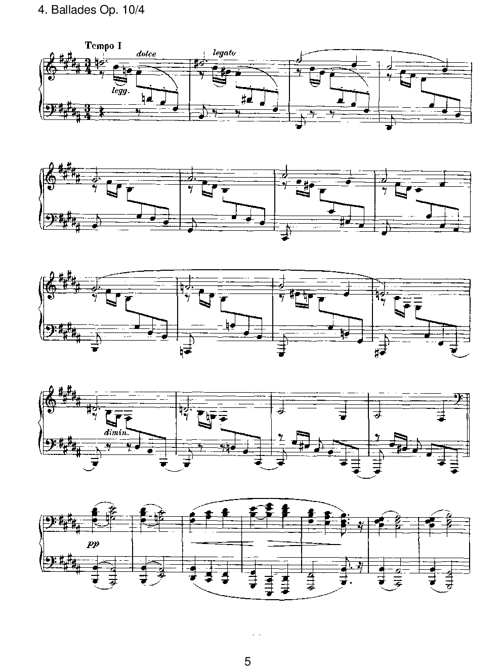 勃拉姆斯 《叙事曲》 Op.10  No.4