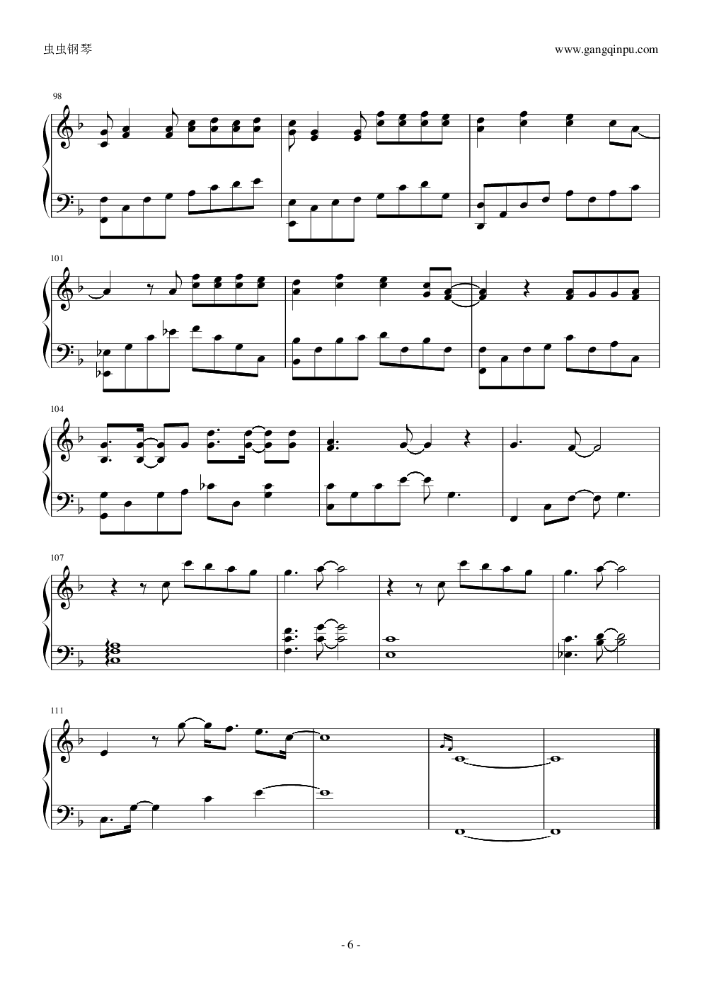 不再联系（F调）-崔子格&夏天Alex钢琴谱-Inshow-虫虫乐谱