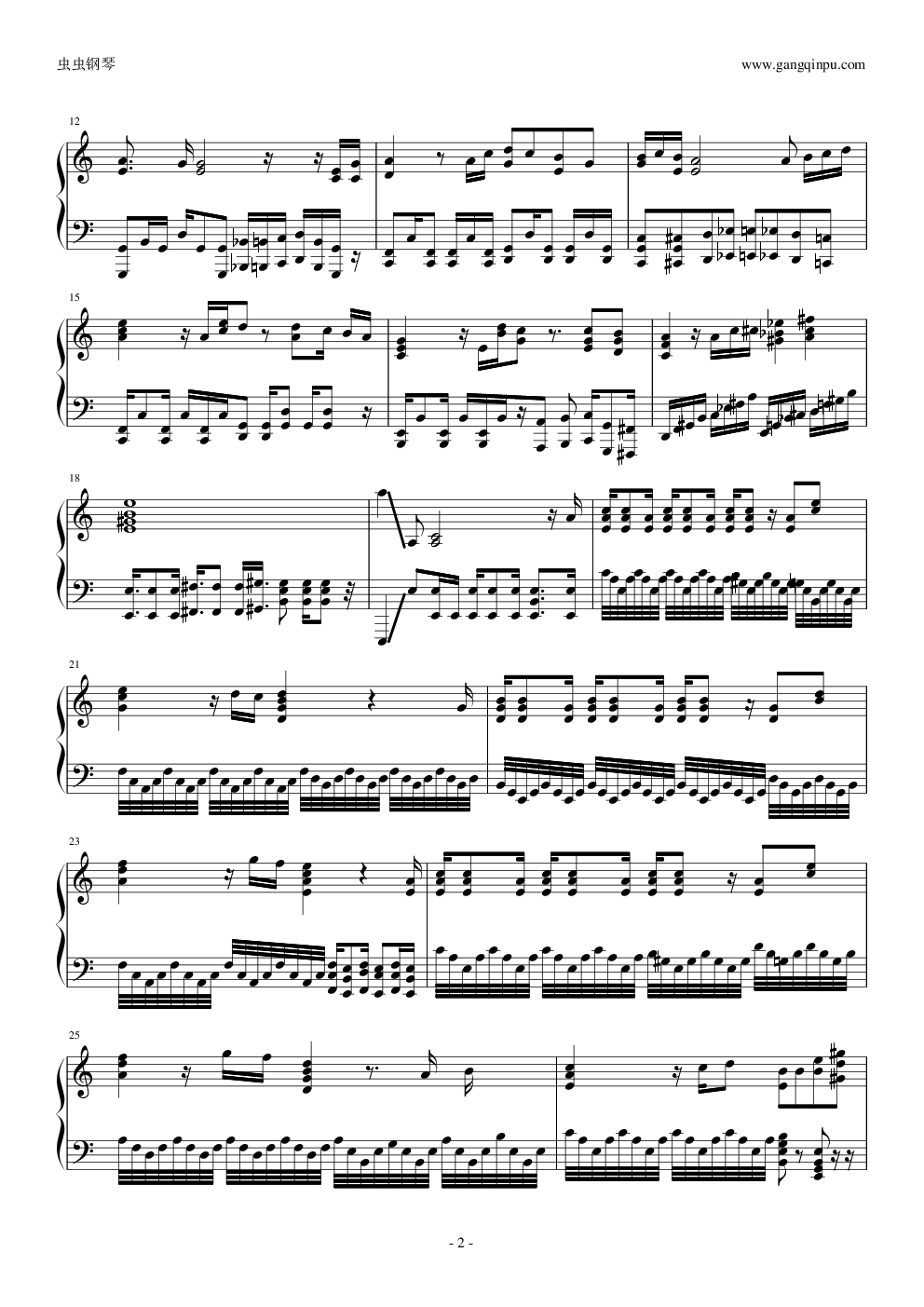 STAND PROUD钢琴谱c调虫虫乐谱