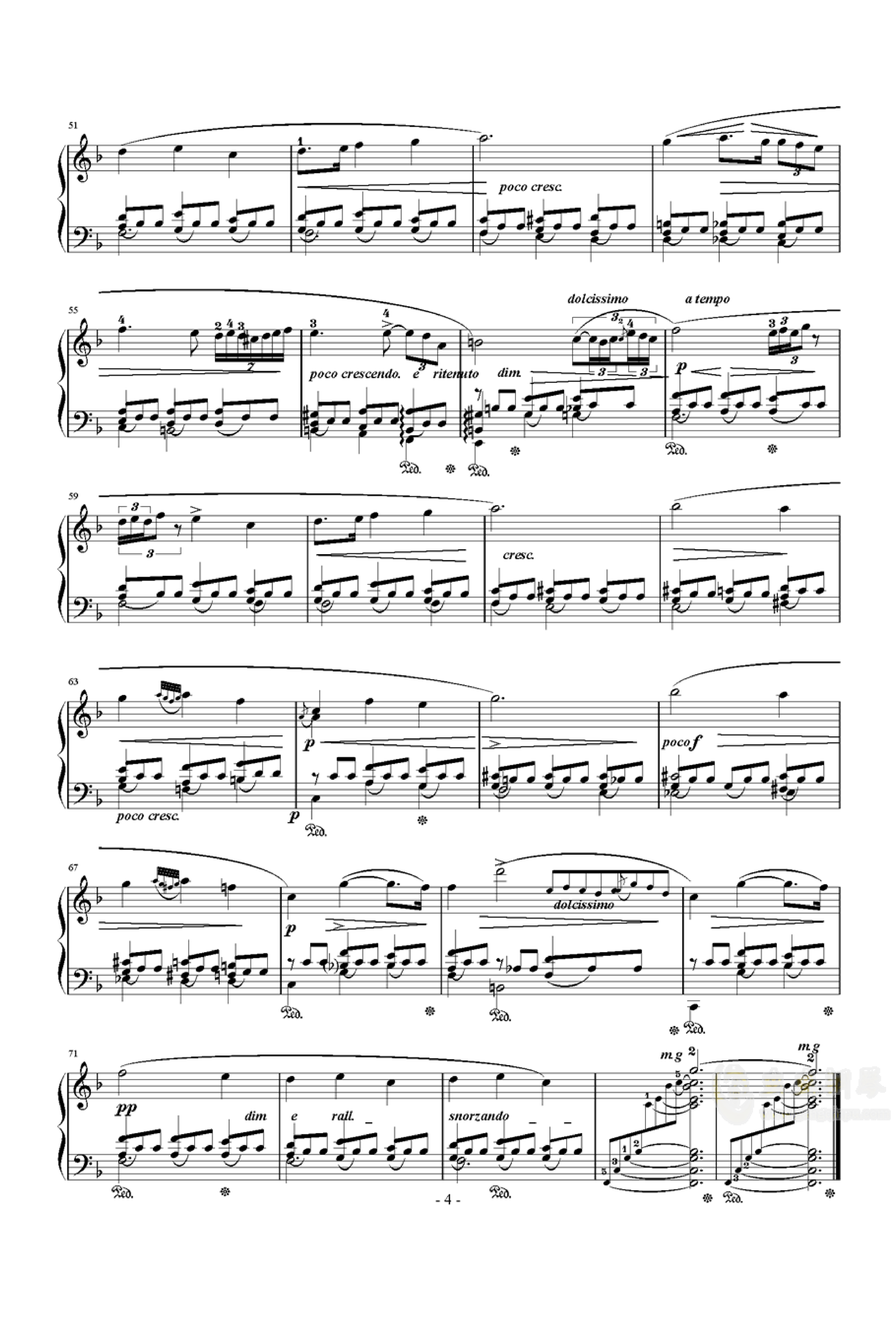 肖邦夜曲4-f大調夜曲(op.15-1)鋼琴譜-寒風-蟲蟲樂譜