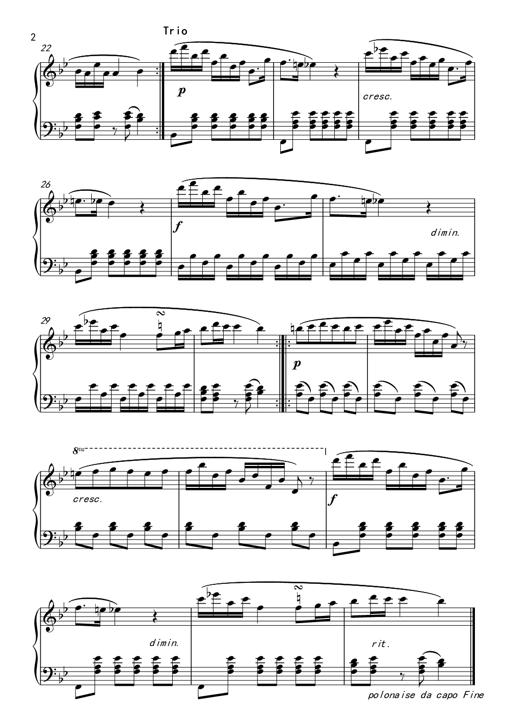 中国音乐学院考级五级a组 4.波兰舞曲钢琴谱-dingdingpiano-虫虫乐谱