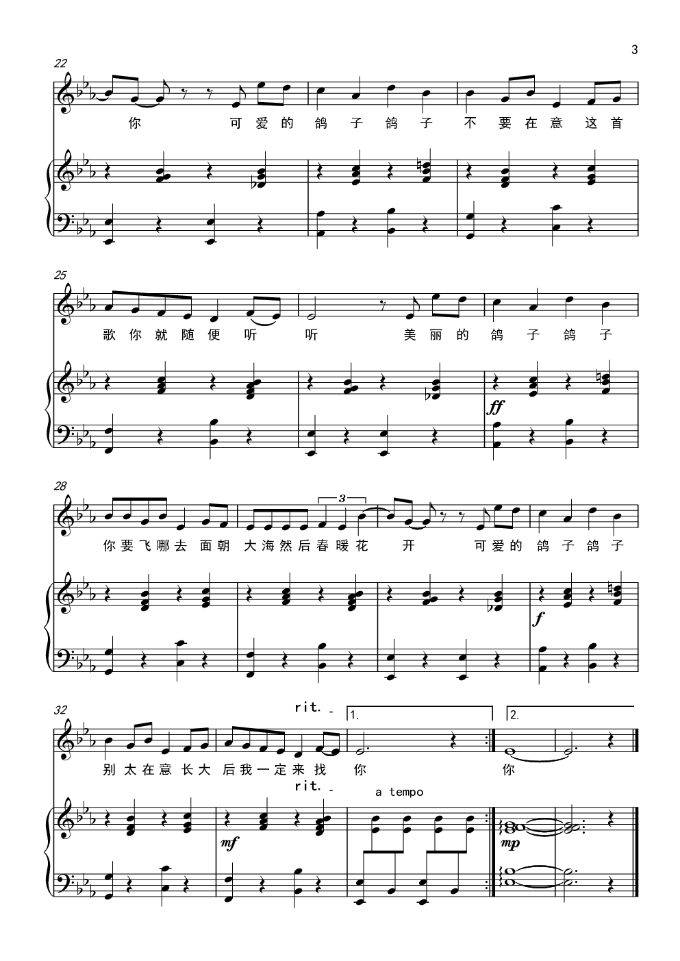 鸽子（弹唱版）