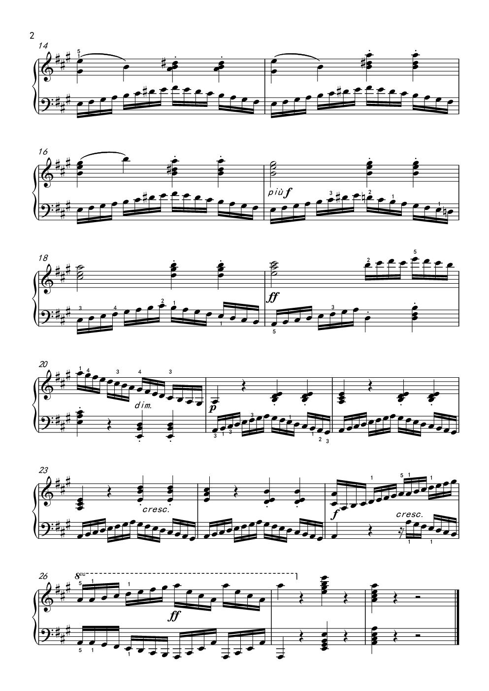 中国音乐学院考级四级A组 1.练习曲 Op.636 No.6